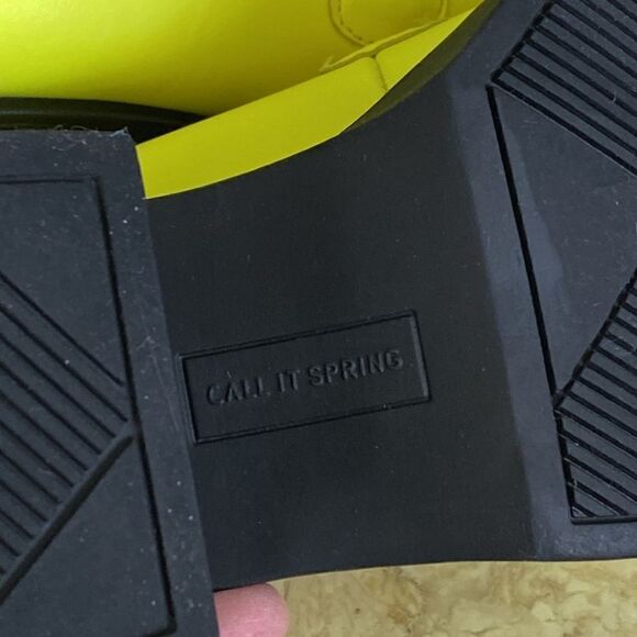 Call It Spring Noella Chain Platform Neon Green Vegan Leather Chunky Loafers - Picture 13 of 13